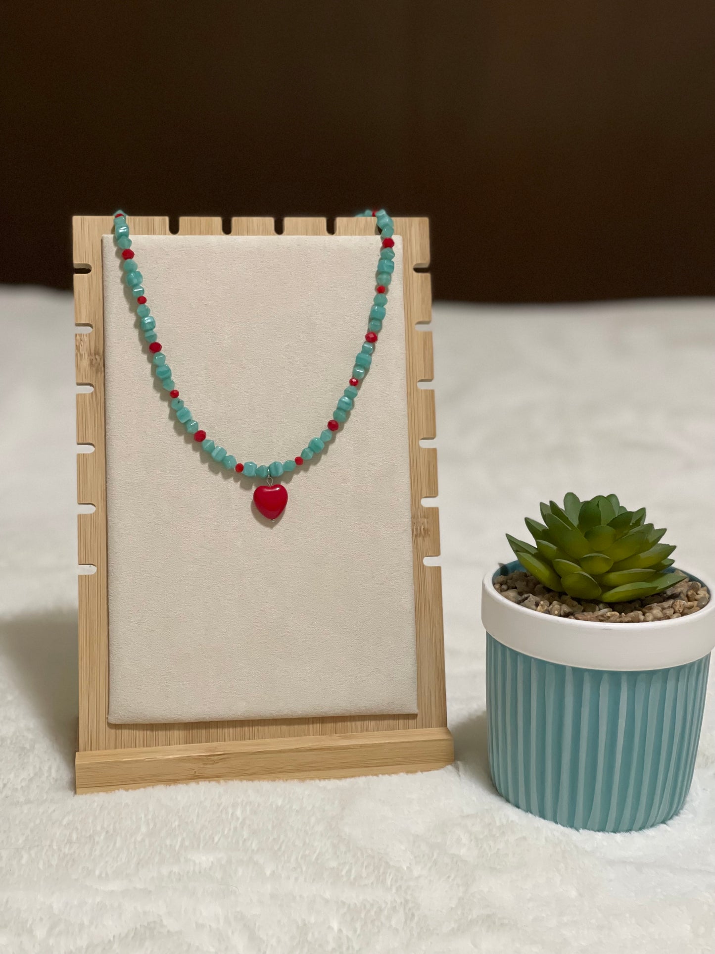 Collar corazón rojo