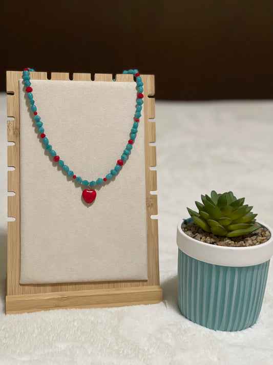 Collar corazón rojo